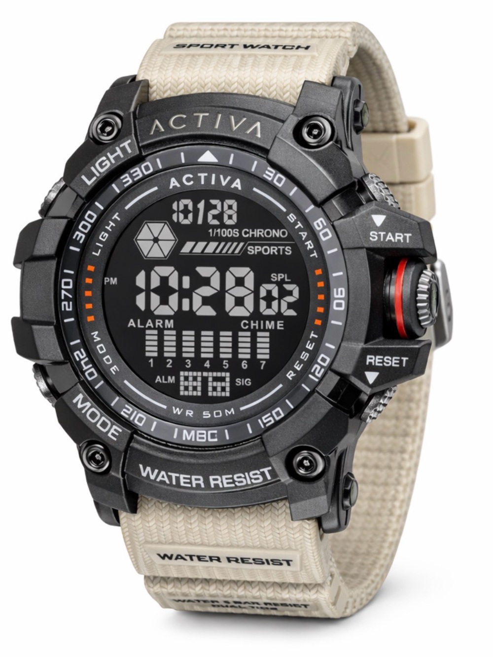 NWT Activa Strike X Invicta Digital Men's Watch 56mm Beige (ACW8020-002)
